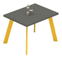 Couchtisch BüRotisch Arbeitszimmer Wohnzimmer Gelb Grau Holz Beistelltisch