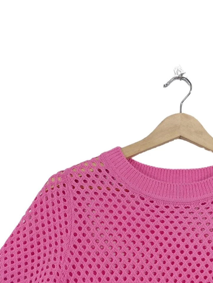 H&M Pull à manches courtes Dames Pull T EU 38 rose style décontracté - Photo 3/4