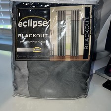 Eclipse Arno Thermalayer Blackout Panel Curtains, Grey, NWT