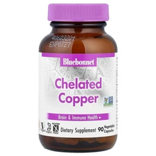 Bluebonnet Nutrition Chelated Copper 90 Vcaps Egg-Free, Fish Free, Gluten-Free,