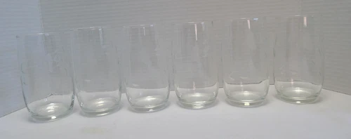 Princess House Heritage 5" 12 oz. Etched Glass Tumblers set of 6