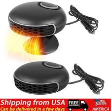360° Rotary Portable 12V Car Heater & Defroster, 150W Fast Heating & Cooling Fan