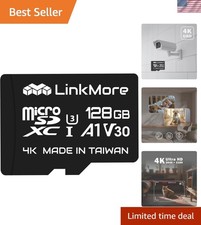 Durable 128GB Micro SDXC Card - Perfect for Home Surveillance and 4K Video