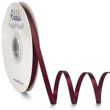 Burgundy Satin Ribbon,Double Faced Satin 1/4 inch x Continuous 50 Yards,Burgu...