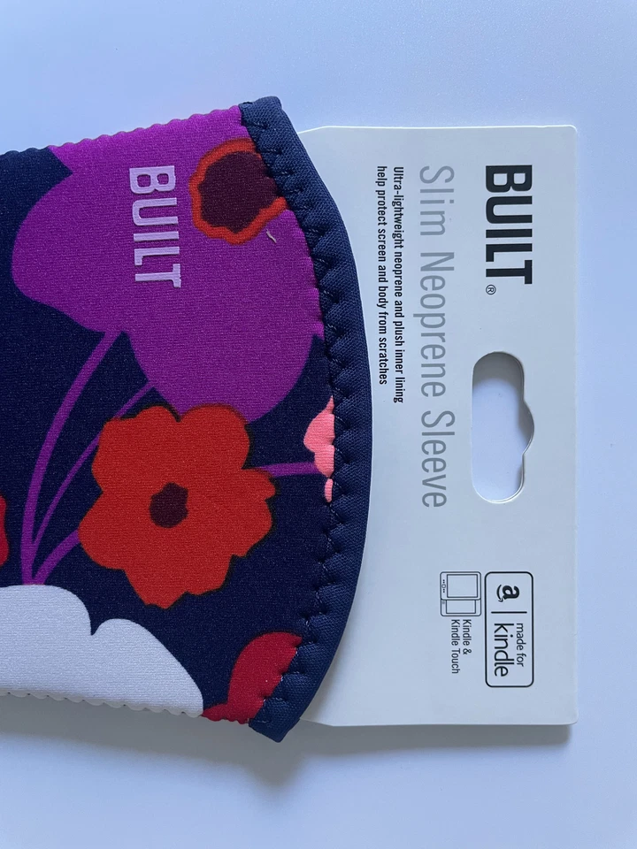 New - BUILT Slim Neoprene Sleeve - Kindle, Kindle Touch  - Navy w/Flowers - Image 2 of 4