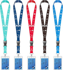 Cruise Lanyard 5 Pack with Waterproof ID Holders Detachable Buckle Clip Travel
