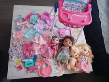 Baby Alive Doll lot of 4, Highchair, clothes and accessories