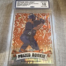 Leaf 2023 Metal Ethan Holliday Prized Rookie Pulsar Orange PR-30 Numbered 3