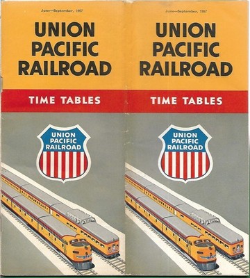 Jun - Sep 1957 UNION PACIFIC RAILROAD Timetables System Map Fares Connections