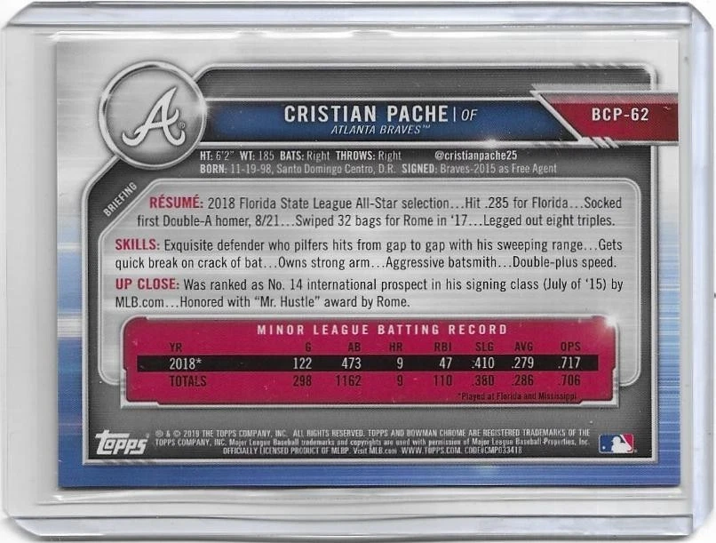 2019 Bowman Mega Box Christian Pache ORANGE Mojo Refractor #'d 21/25 - Image 2 of 2
