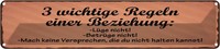 Blechschild 10X46 Cm Beziehung LüGe BetrüGe Nicht Spruch Zitat Deko Geschenk Met