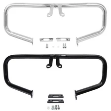 Black/Chrome Chopped Engine Guard Highway Crash Bar Fit For Harley Touring 14-24