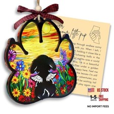 Dog Paw Memorial Ornament with Sympathy Card Suncatcher, Pet Dog Memorial