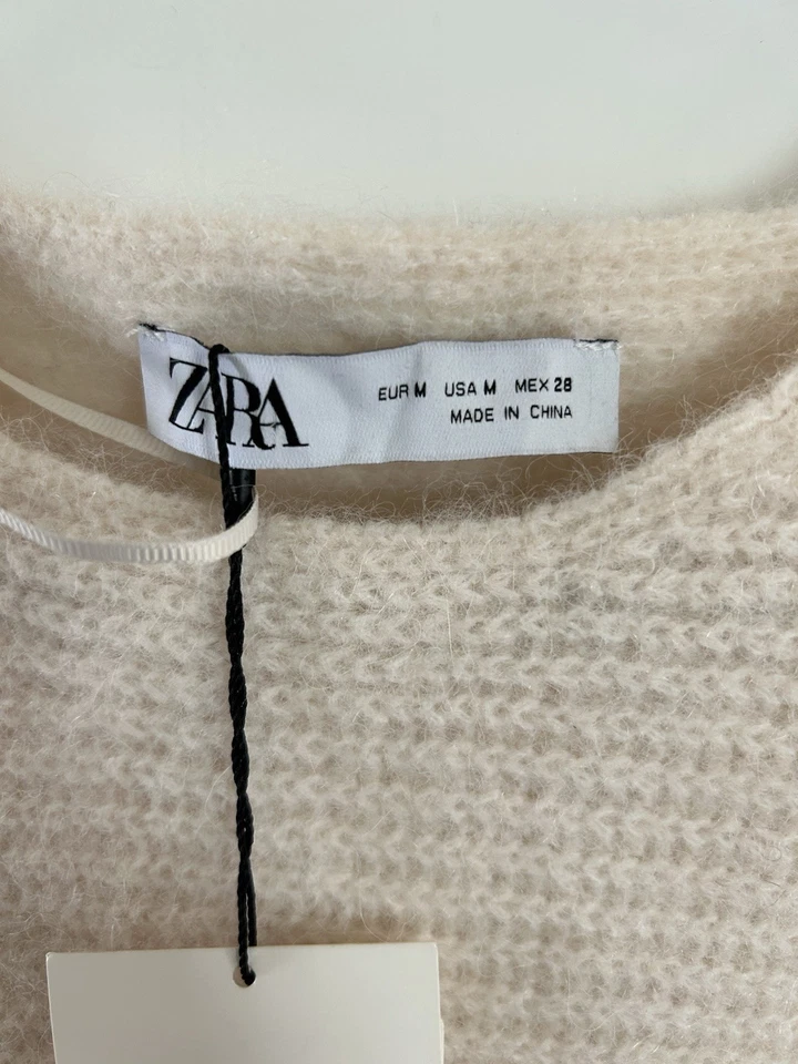 Zara Mujer Capa Marfil Lana Alpaca Talla M Foto 3 de 4
