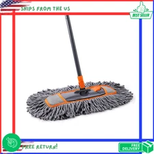 Microfiber Dust Mop for Hardwood Floor Cleaning Wet & Dry Baseboard Duster, Gray