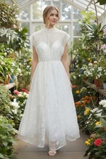 1980 A-line Wedding Dress Vintage Bridal Gown Size 12