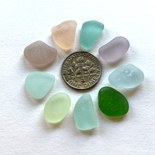 Surf Tumbled Sea Glass   Jewelry Quality   9 Pieces Naturally Recycled