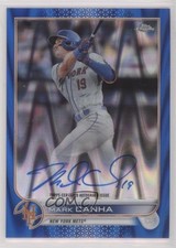 2022 Topps Chrome Veteran Blue RayWave Refractor 85/150 Mark Canha Auto 0p83
