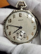 14K SOLID WHITE GOLD E HOWARD OPEN FACE POCKET WATCH 17J 53.8 GRAM SERVICED 2024
