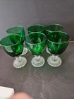 6 -vtg anchor hocking emerald green water goblets