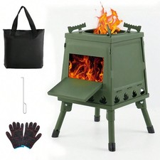Wood Burning Camp Stove, Portable Cast Iron C...