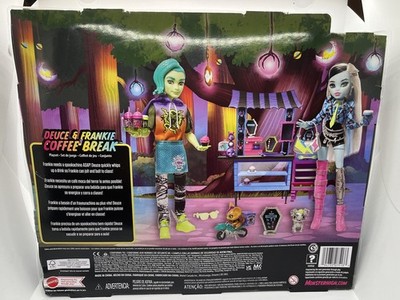 Monster High Coffee Break Playset Deuce Frankie Doll Set Pets 2022