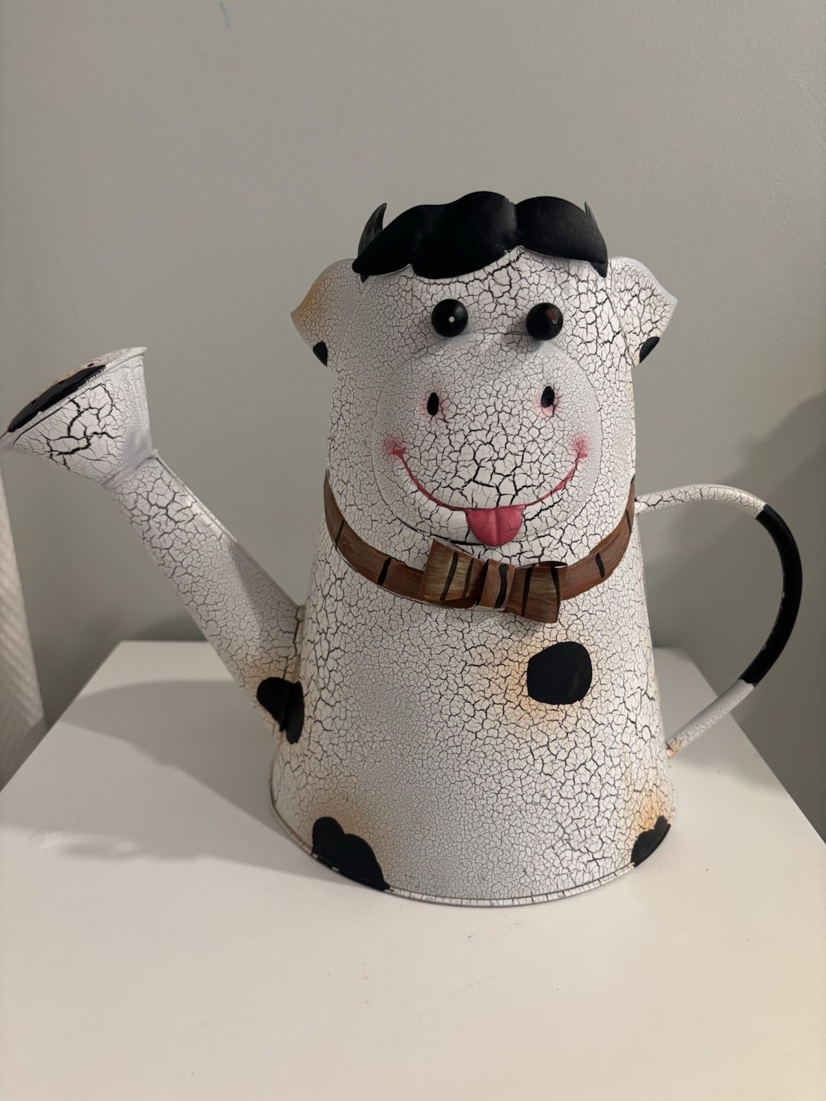 Vintage Hand Painted Cow Watering Can