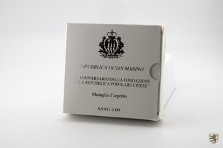 SAN MARINO medaglia argento 2009 60 anni Repubblica Popolare Cinese fior di conio in astuccio