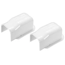 2Pcs PVC Decorative Line Cover 0.6ft L x 3.4" W Wall Cover Protect Tubing White