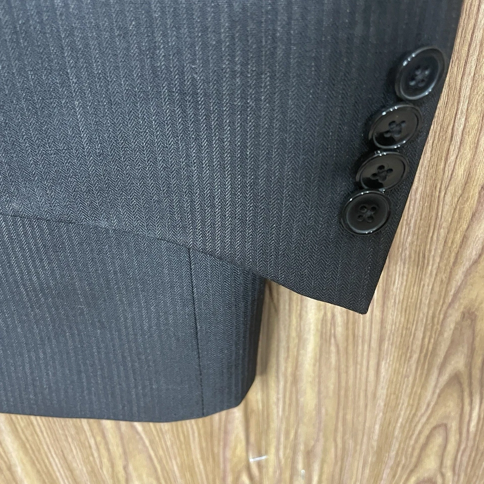 Traje Joseph Abboud 2 Piezas Para Hombre 38S 32x28 Marrón Rayas Lana Doble Ventilación EE. UU. Foto 4 de 4