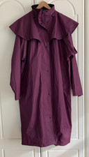 Jane Austin Purple - Tartan Lined Dog Walking Long Mac Size 16