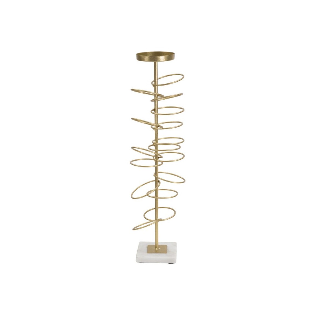 Bougeoir doré en métal Rings de 50cm pour décoration de table élégante