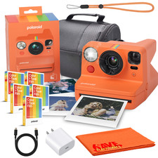 Polaroid Now Gen 3 Coral Instant Camera 40 Color Film Bag Bundle