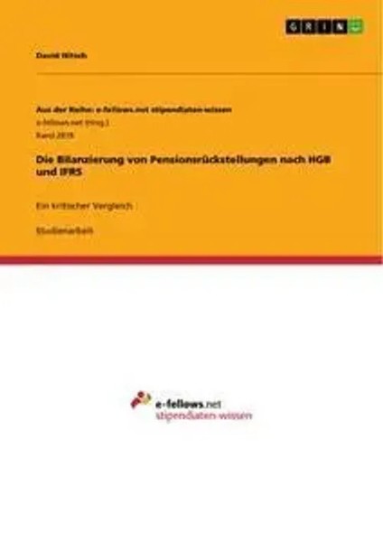 David Nitsch | Die Bilanzierung Von PensionsrüCkstellungen Nach Hgb Und Ifrs-image