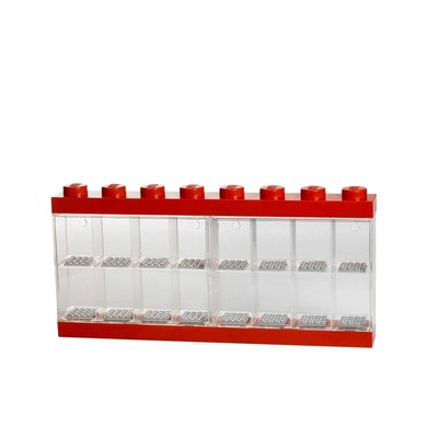 LEGO Minifigure Display Case 16 Red, Stackable Container for Wall or Desk, Space