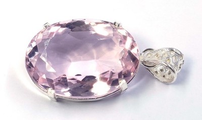 82.0 Ct Natural pink Opal Oval Shape 925 Solid Silver Pendant Free Chain 6YGS