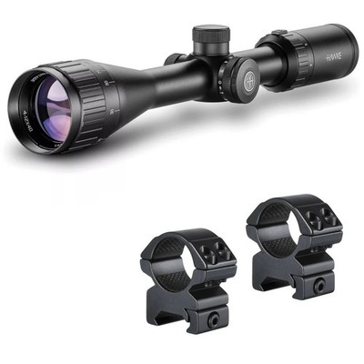 Hawke Vantage IR 4-12x40mm AO Rimfire .17 HMR IR Reticle SFP Riflescope w/ Rings