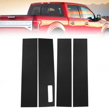 Carbon fiber Door Window Pillar Post Center Cover Decoration for Ford F150 2015+