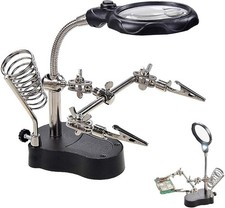 3.5X12X Helping Hands Soldering Station with LED Light Alligator Clips