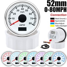 52mm White Gps Speedometer 0-80mph Gauge Waterproof For Motorcycles Boat Car