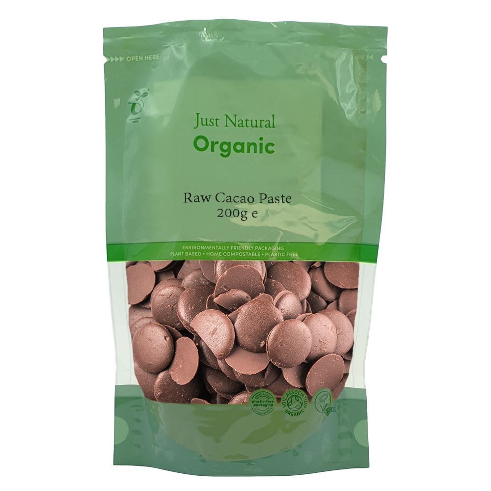 Just Natural Organic Organic Raw Cacao Paste 200g - 4 Pack