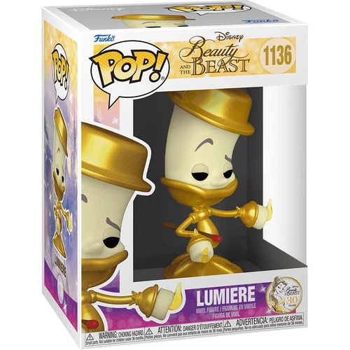 Funko POP! Beauty and the Beast LUMIERE #1136 Disney NEW +Protector Near Mint