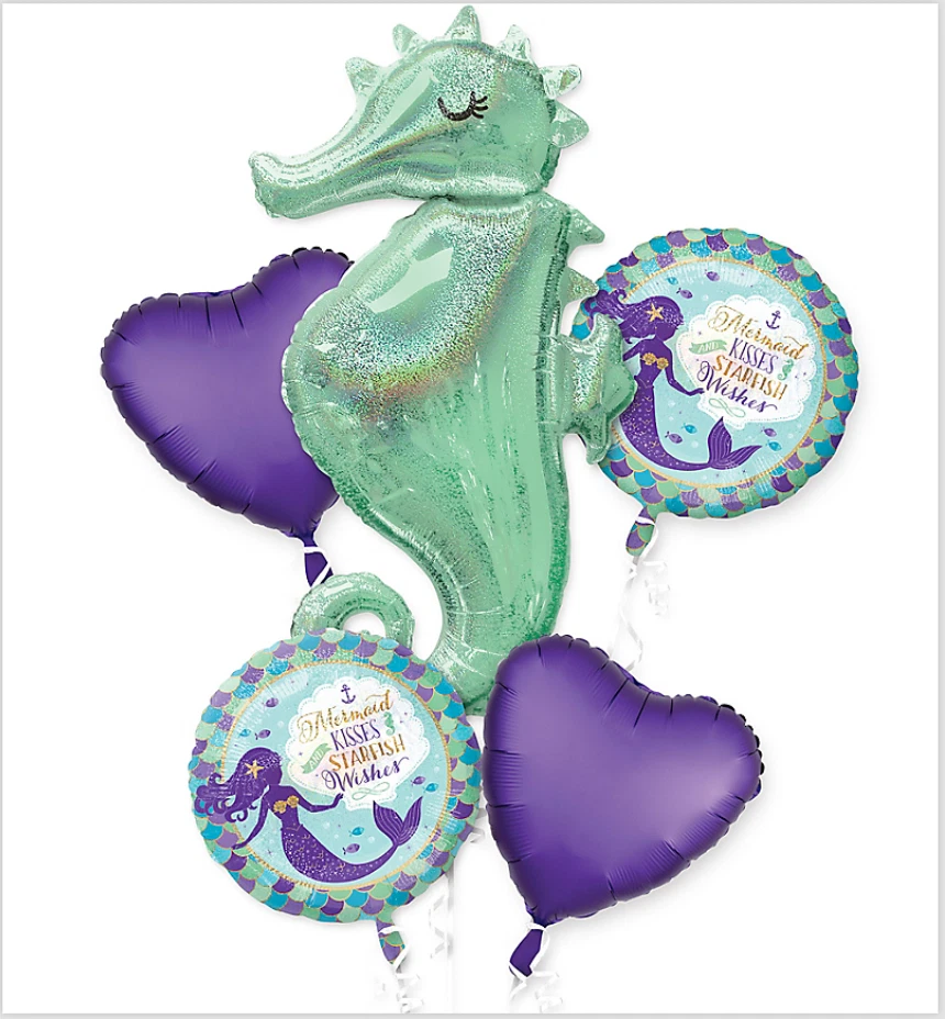 Ramo de globos Wishful Mermaid ~ Decoraciones de fiesta de cumpleaños suministros favoritos ~ 5 piezas Foto 3 de 3