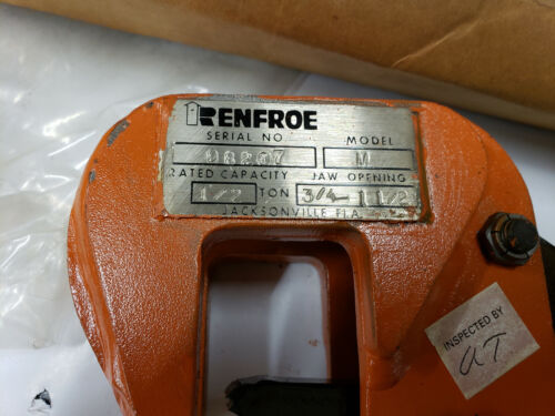 Renfroe M M Morsetto di Sollevamento 1/2 Ton Apertura da 3/4 a 1-1/2". NUOVO SURPLUS - Foto 2 di 5