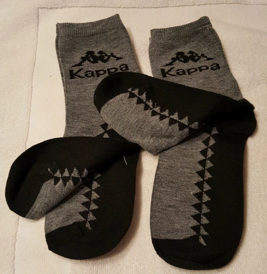 Kappa Unisex 2 Pares Calcetines Medianos (OS) Gris Negro Logo Foto 4 de 4