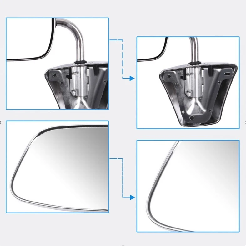 Пара хромированных боковых дверных зеркал для пикапа Chevy Blazer GMC Jimmy 1973-1990 1991 - Изображение 4 из 4