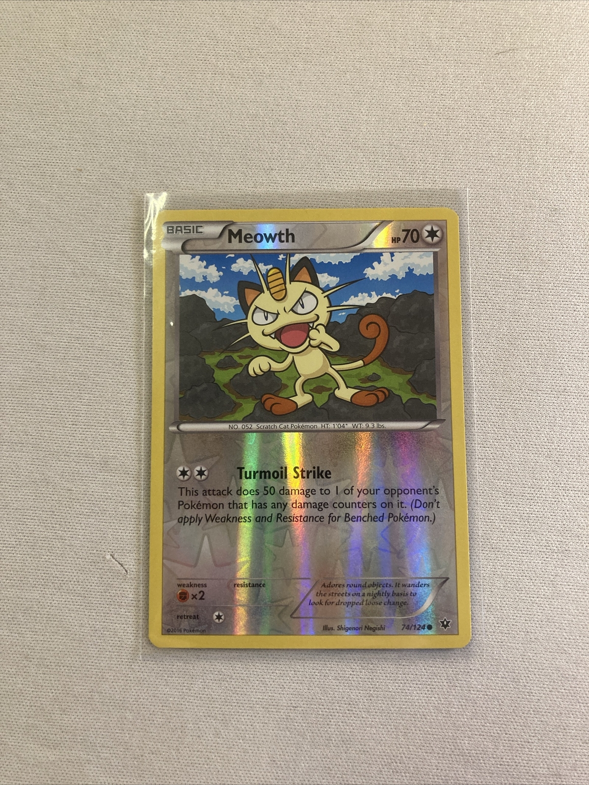 Pokémon TCG Meowth Fates Collide 74/124 Reverse Holo Common - NM