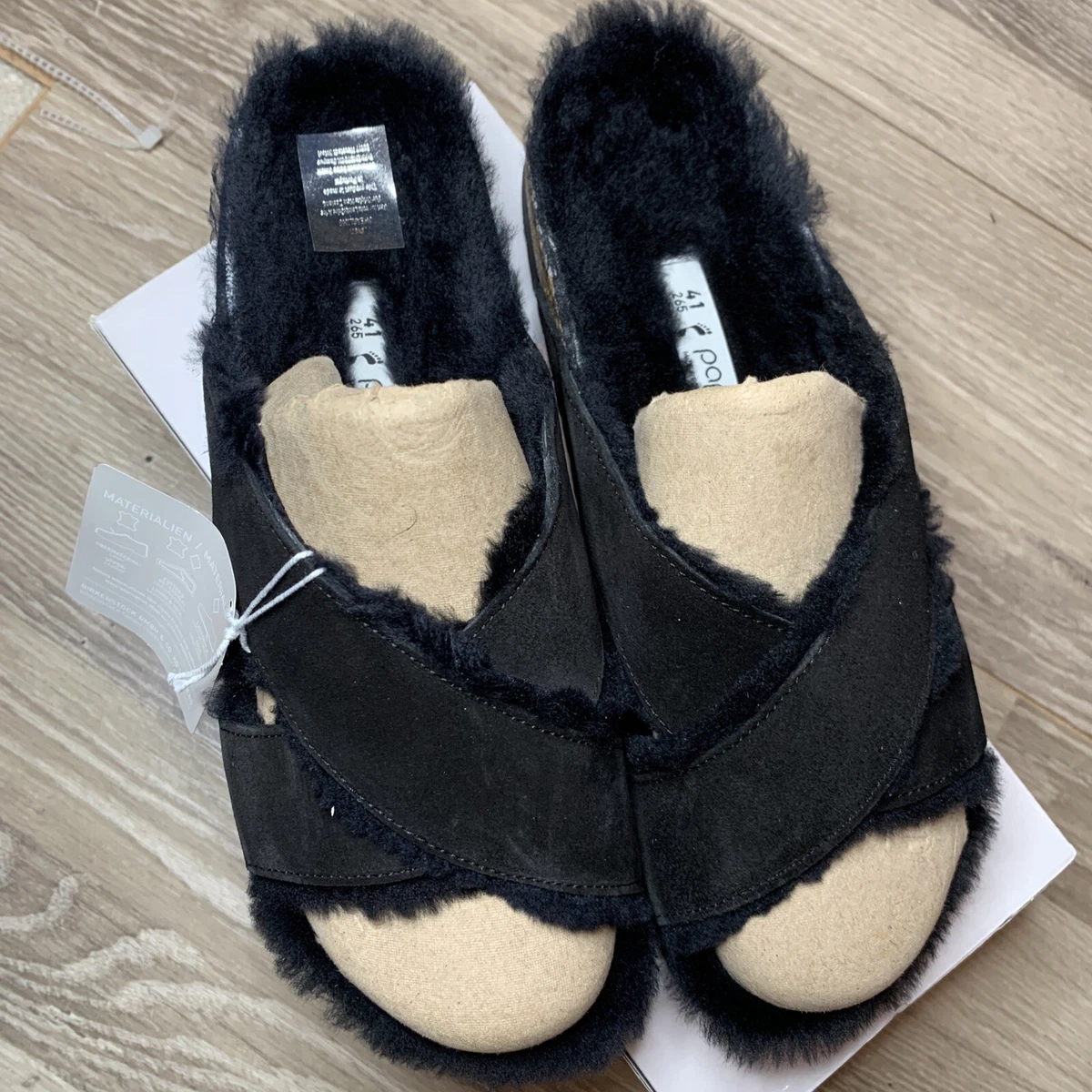 Birkenstock Papillo Daytona Shearling Sandal Black Womens Size 41