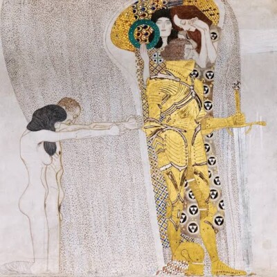 Gustav Klimt Signed Oil Painting on Canvas 16x24 in Art