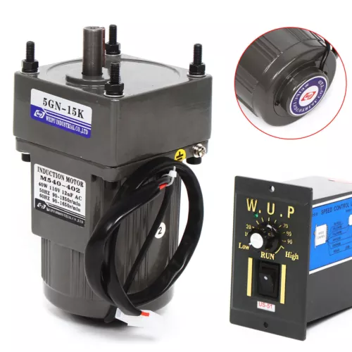 40W AC Gear Motor Electric Motor Variable Speed Controller 1:15 90 RPM 110V